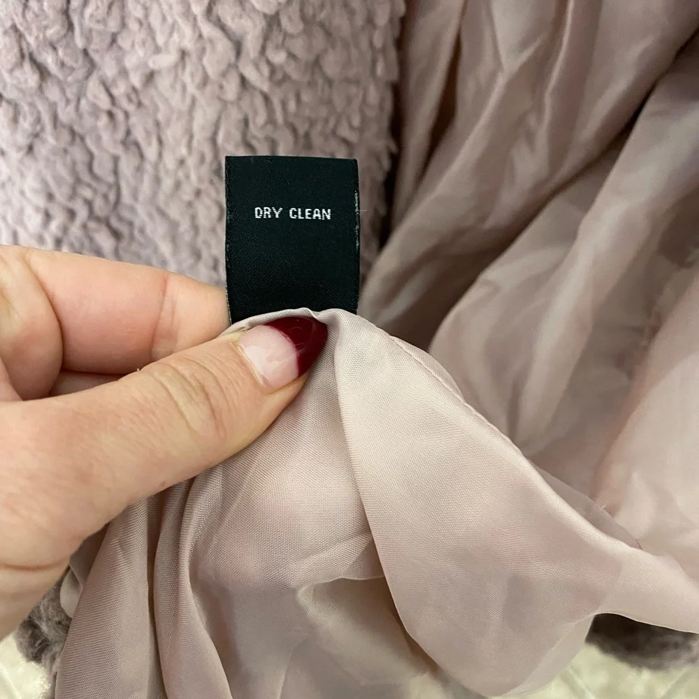 Louise Paris Lilac fuzzy Sherpa open drape front jacket XL - Picture 3 of 6